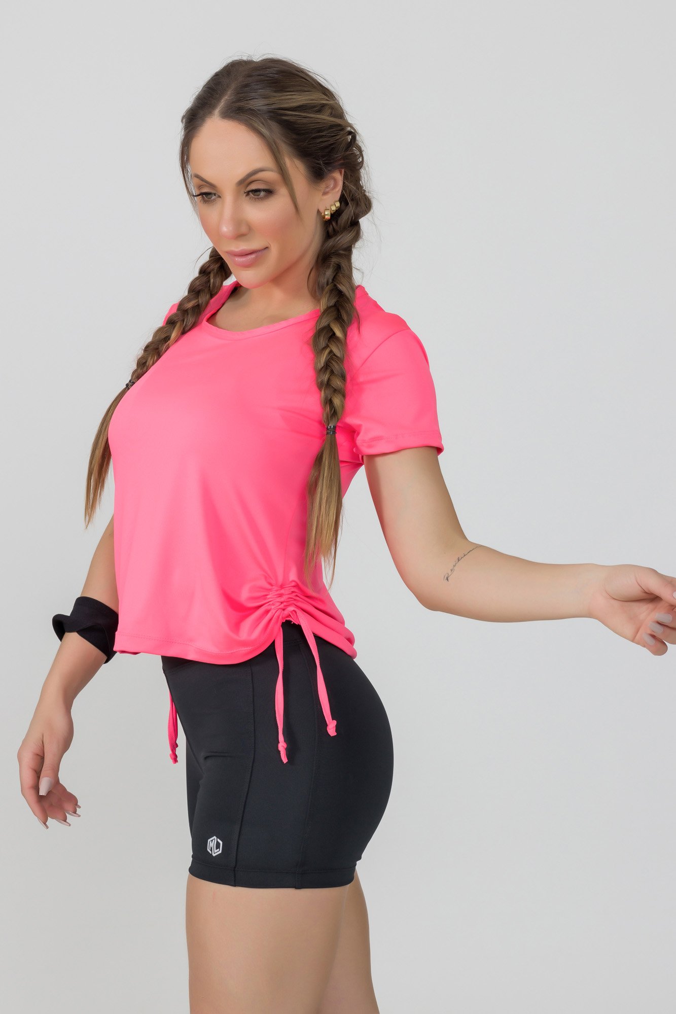 Blusa Cordão Feminina Fitness Rosa