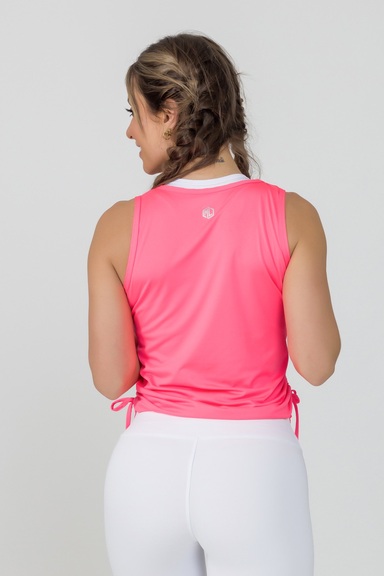 Regata Cordão Feminina Fitness Rosa