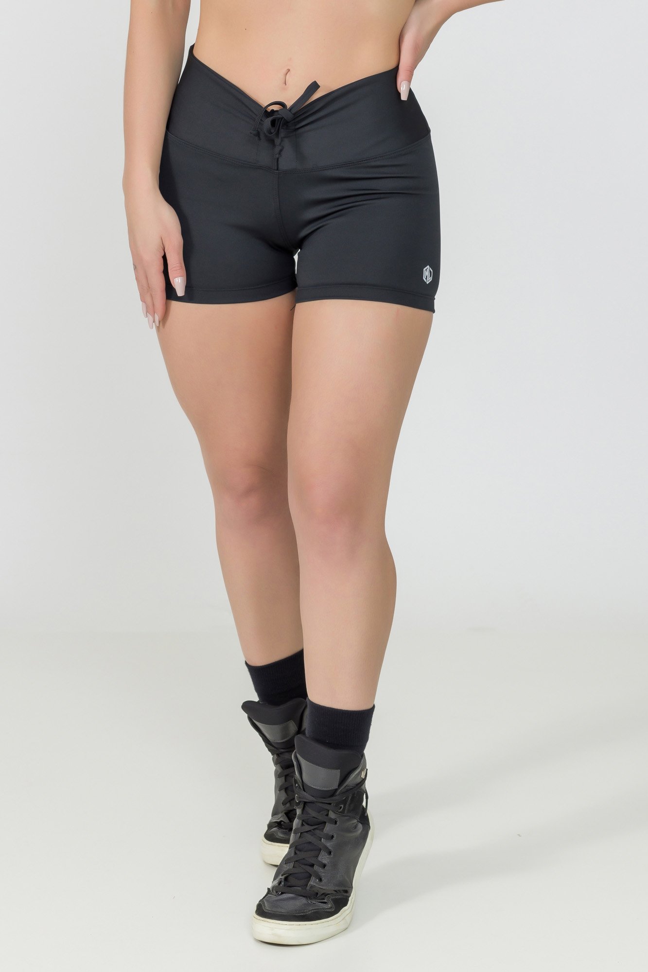 Shorts Fitness Cordão Preto