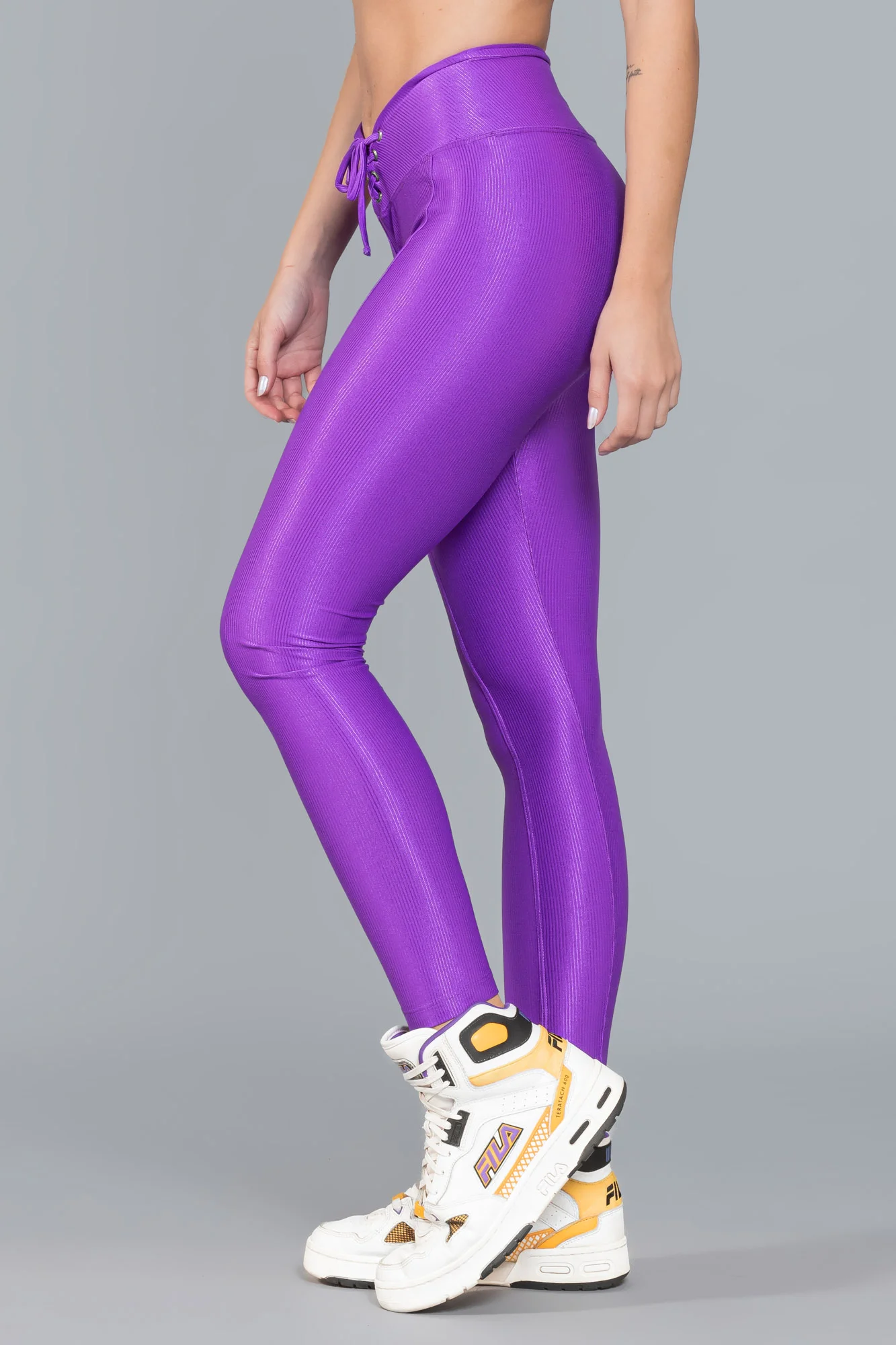 Legging Fitness Metallic Roxa