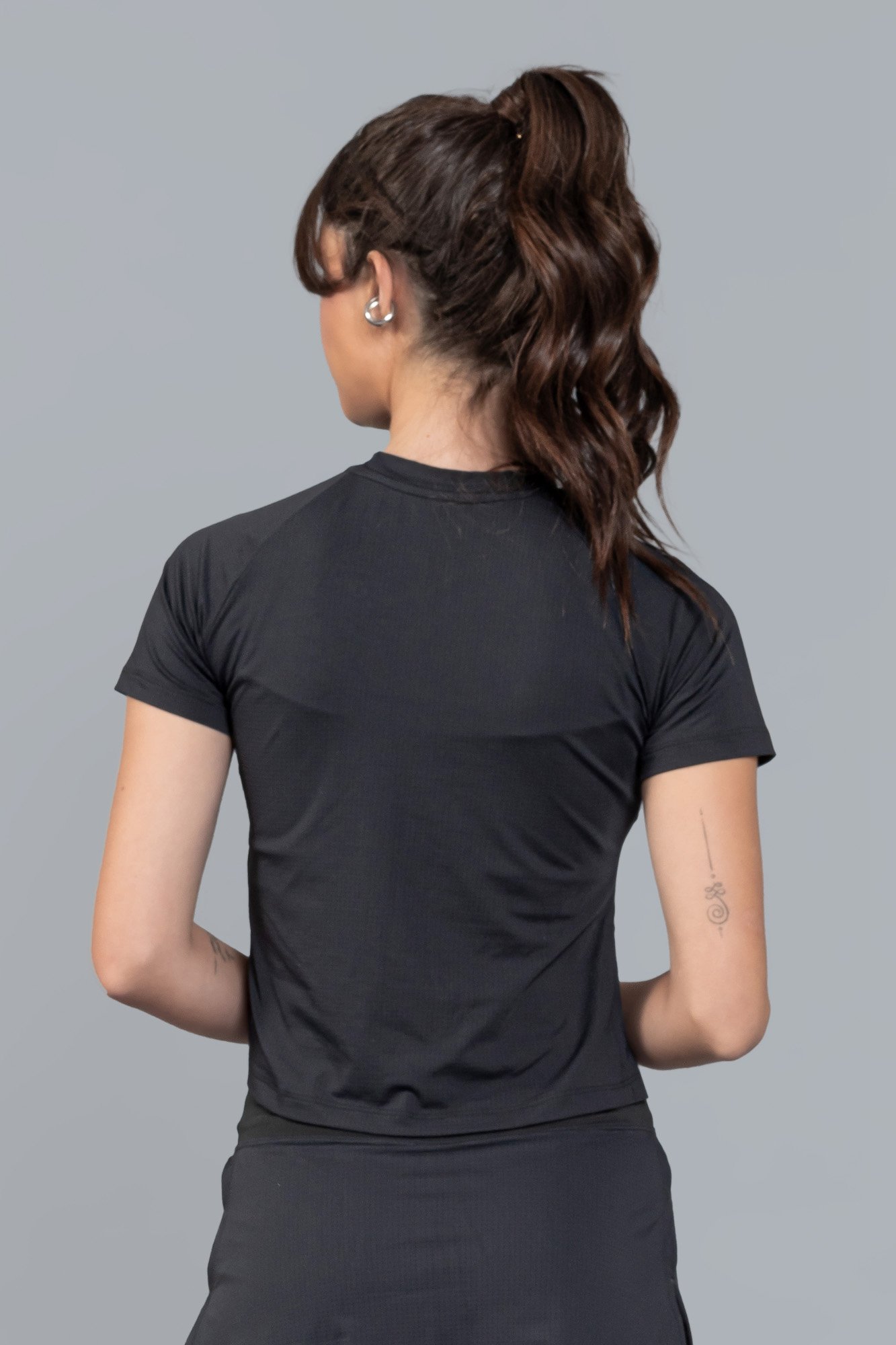 Blusa Mullet Feminina Fitness Preta