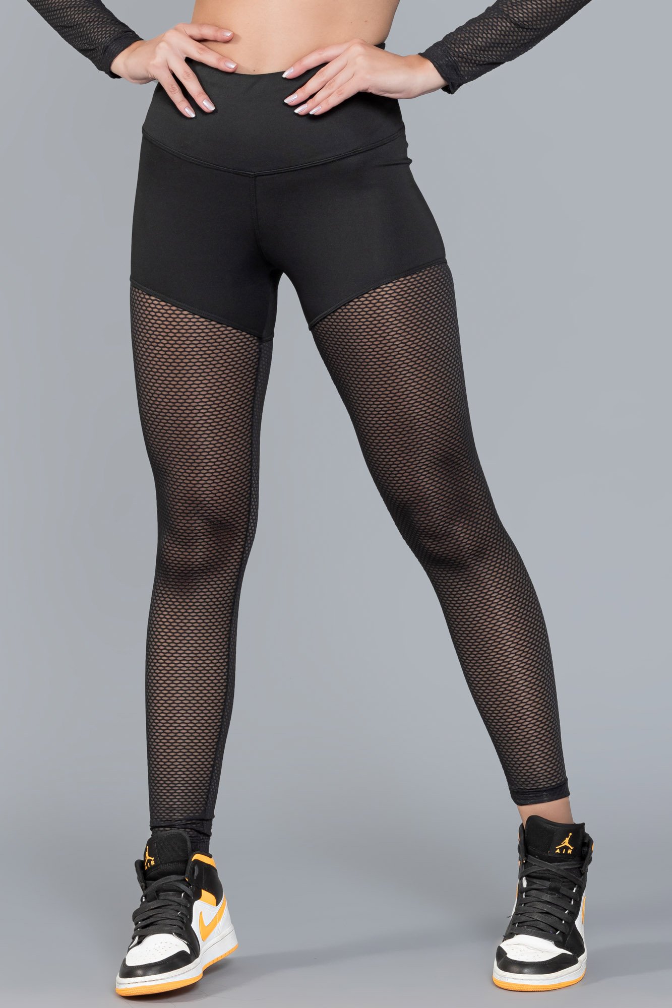 Legging Fitness Mesh Preta