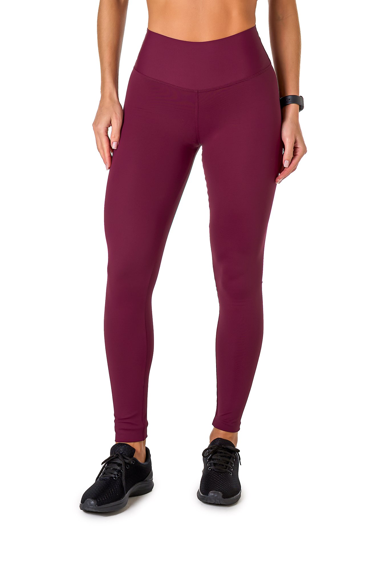 Legging básica roxa em poliamida, projetado para conforto e mobilidade, ideal para treinos com estilo e praticidade.