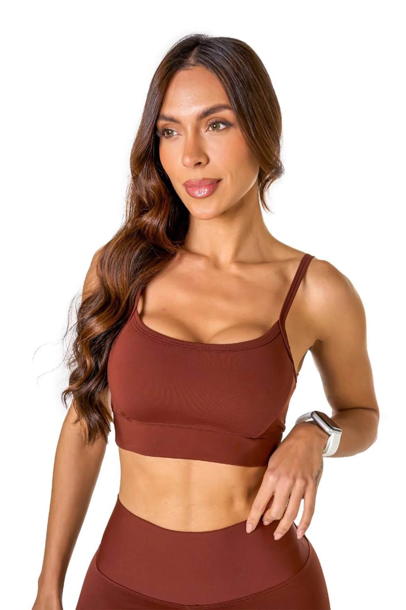 top alta sustentacao marrom